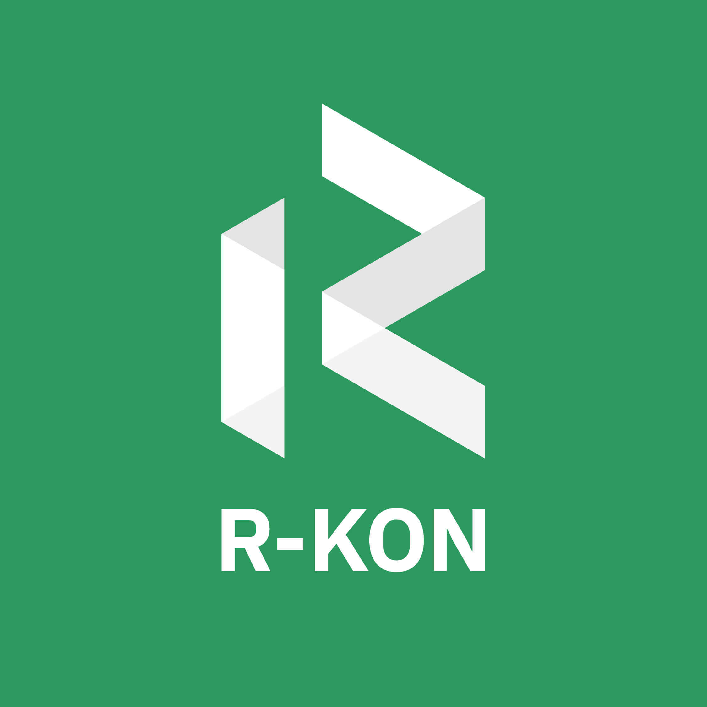 Das neue R-Kon Logo auf grünem Hintergrund