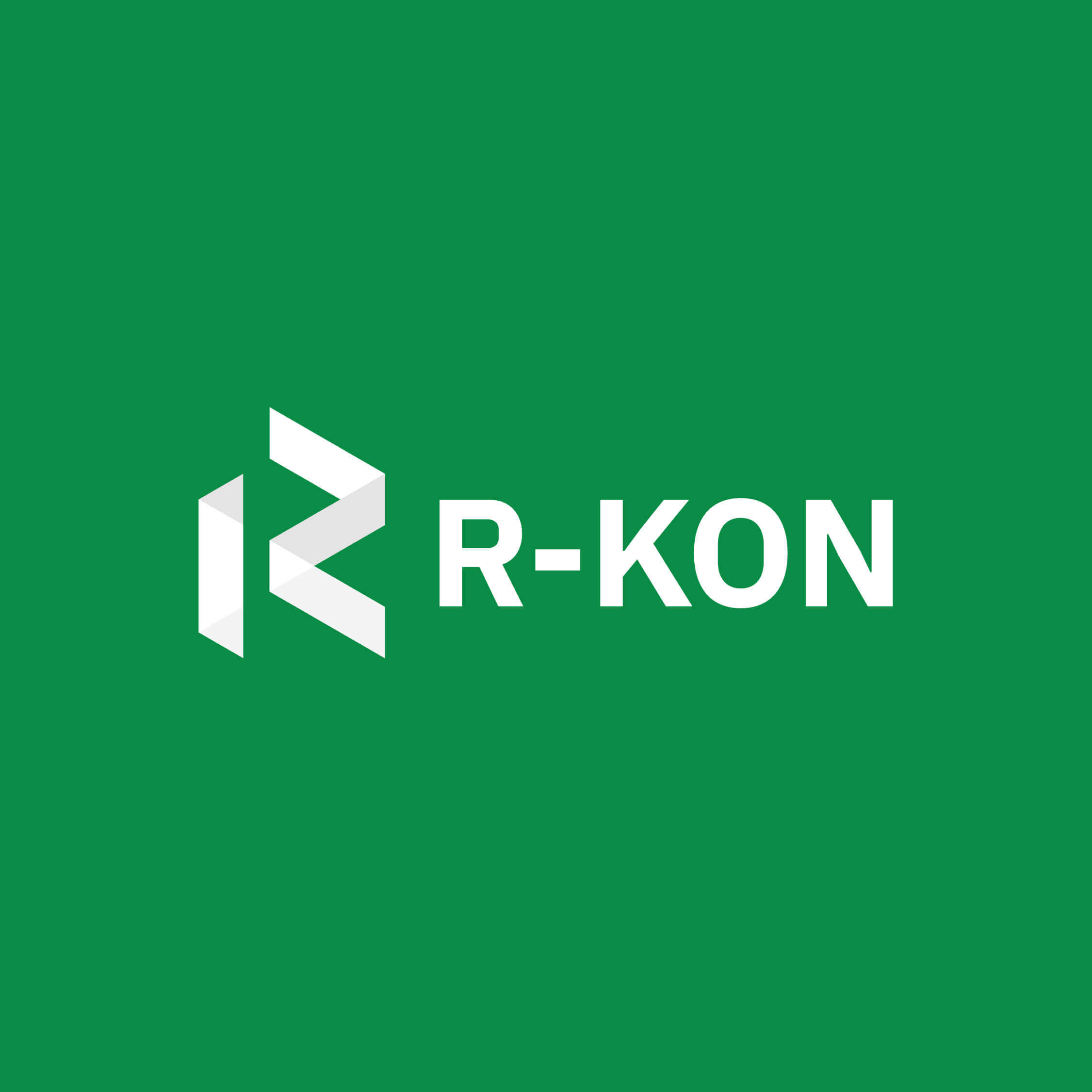 Das neue R-Kon Logo auf grünem Hintergrund