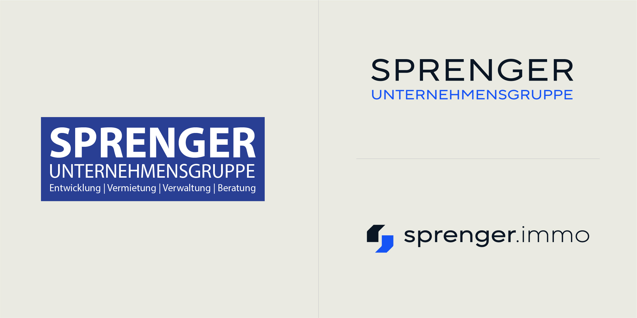 Sprenger Unternehmensgruppe Logo Gegen&uuml;berstellung