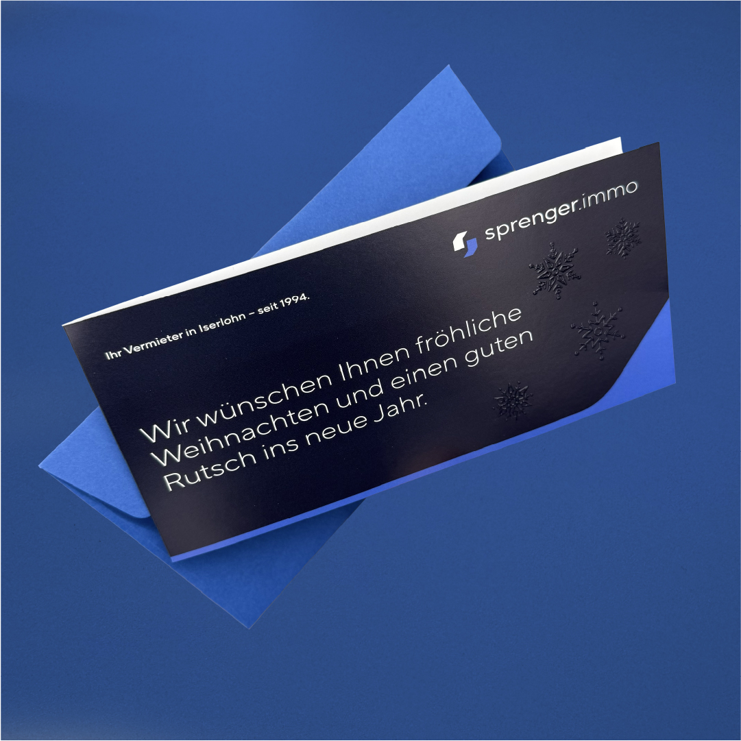 Weihnachtskarte mit Umschlag f&uuml;r sprenger.immo